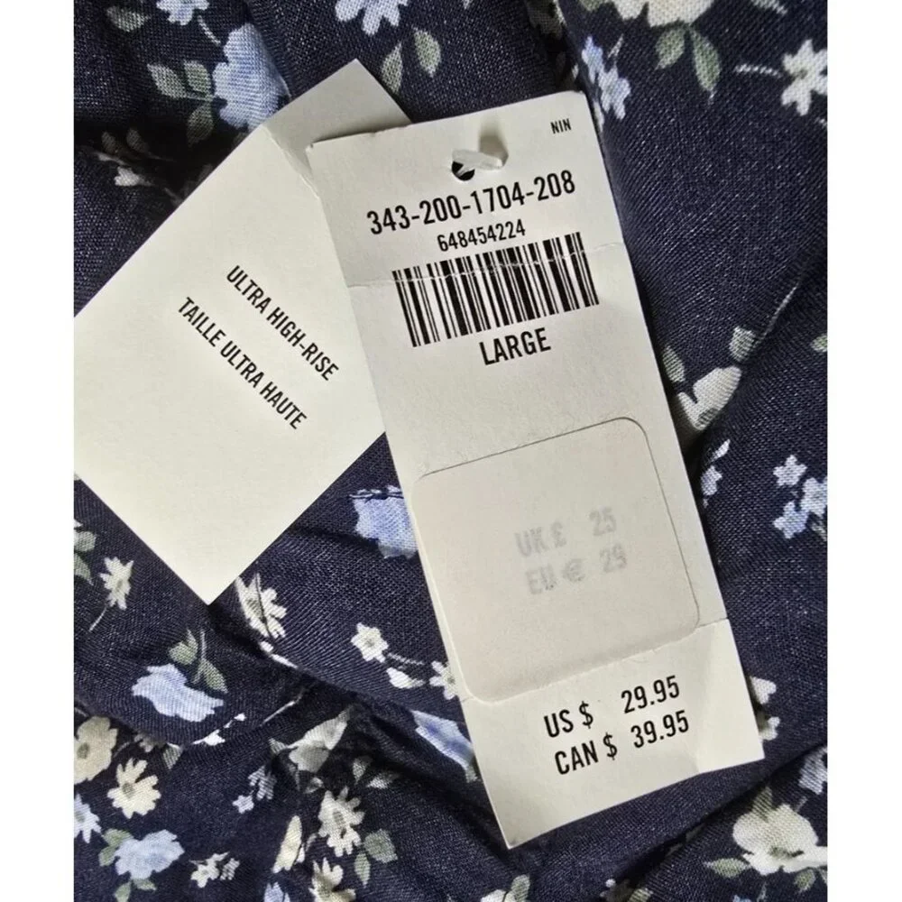 Hollister Mini Skirt Large Ultra High Rise Floral 90s Style Ditzy Casual Retro - Picture 8 of 15